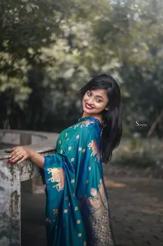 Rama wevon zari nandi moonga silk blend saree
