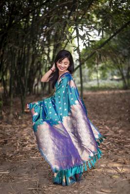 Rama wevon zari nandi moonga silk blend saree 4