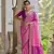 Pink raw silk blend c wevon ikat ceremonial saree