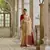 Beige raw silk blend c wevon ikat ceremonial saree