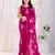 Dark pink jimmi choo c sequins embroidery work ethnic party saree