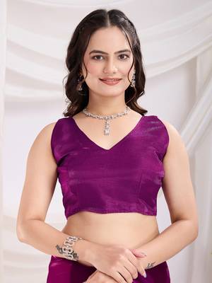 Purple jimmi choo c sequins embroidery work ethnic party saree 4