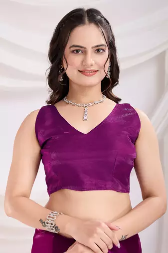 Purple jimmi choo c sequins embroidery work ethnic party saree