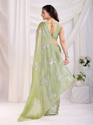 Pista jimmi choo c sequins embroidery work ethnic party saree 2