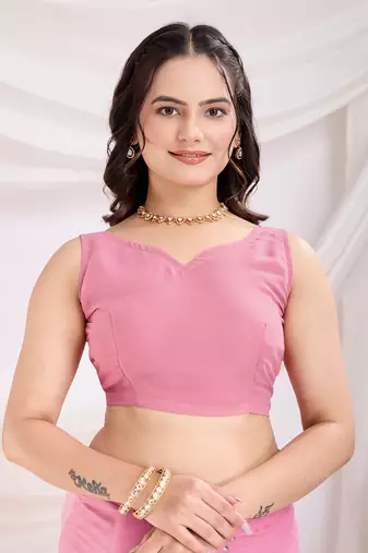Pink soft net c thread embroidery work girlie partywear saree