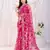 Dark pink soft net c thread embroidery work girlie partywear saree