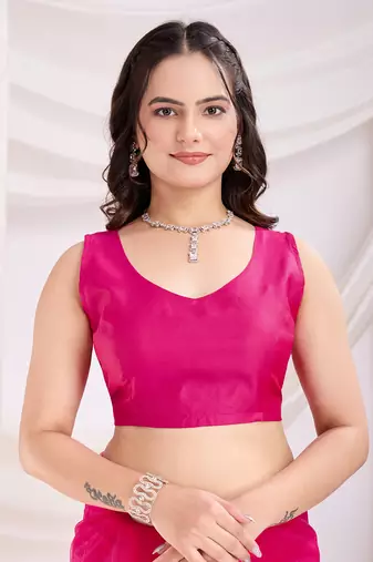 Dark pink soft net c thread embroidery work girlie partywear saree