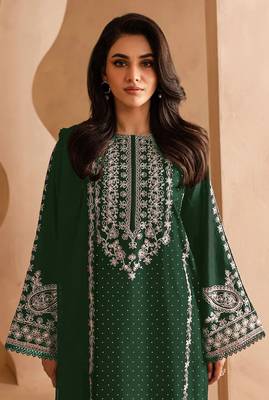 Green embroidered georgette salwar suit 2