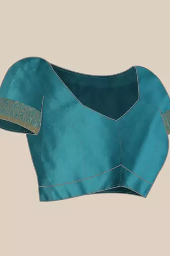 turquoise jacquard silk blend golden zari woven banarasi patola saree