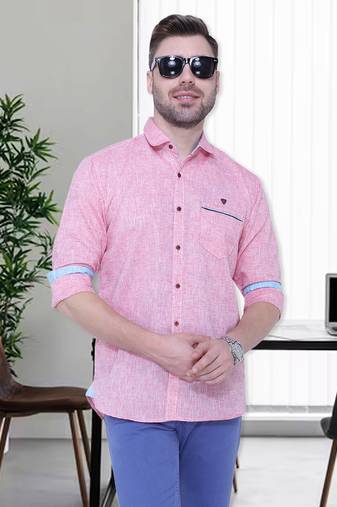 Men's slub linen cotton casual shirt | full sleeves shirt for men