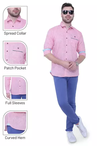 Men's slub linen cotton casual shirt | full sleeves shirt for men