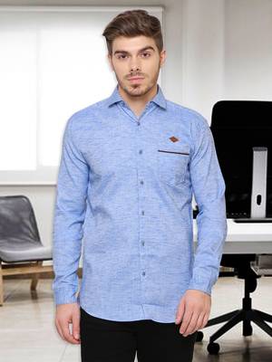 Men's slub linen cotton casual shirt | full sleeves shirt for men 1