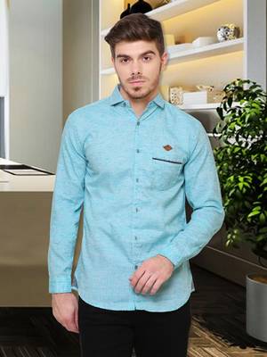 Men's slub linen cotton casual shirt | full sleeves shirt for men 1