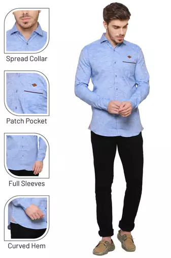 Men's slub linen cotton casual shirt | full sleeves shirt for men