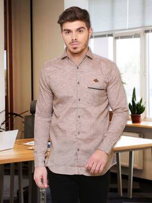Men's slub linen cotton casual shirt | full sleeves shirt for men 1