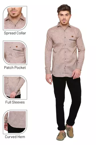 Men's slub linen cotton casual shirt | full sleeves shirt for men