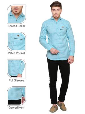 Men's slub linen cotton casual shirt | full sleeves shirt for men 5