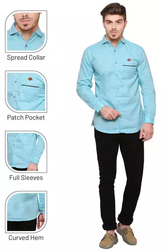 Men's slub linen cotton casual shirt | full sleeves shirt for men
