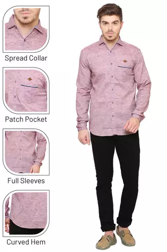 Men's slub linen cotton casual shirt | full sleeves shirt for men