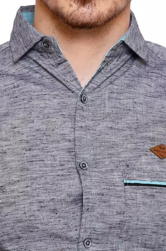 Men's Slub Linen Cotton Casual Shirt | Full Sleeves Shirt for Men