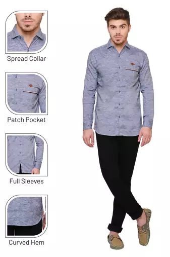 Men's slub linen cotton casual shirt | full sleeves shirt for men