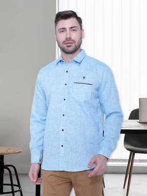 Men's slub linen cotton casual shirt | full sleeves shirt for men 1