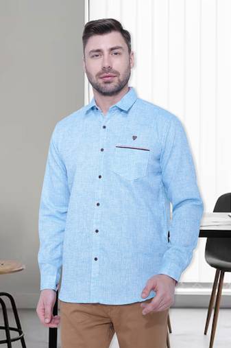 Men's slub linen cotton casual shirt | full sleeves shirt for men