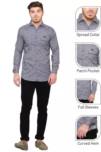 Men's Slub Linen Cotton Casual Shirt | Full Sleeves Shirt for Men