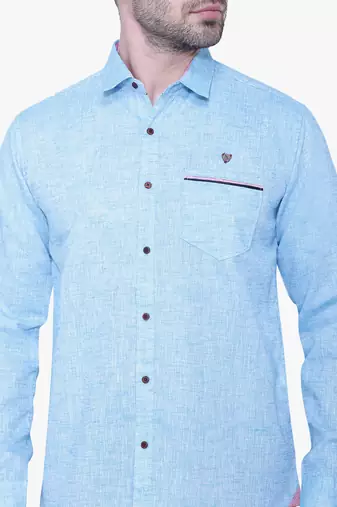 Men's slub linen cotton casual shirt | full sleeves shirt for men
