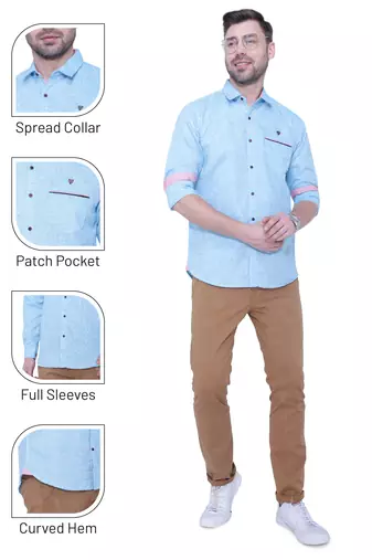 Men's slub linen cotton casual shirt | full sleeves shirt for men