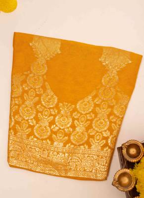 Red banarasi art silk saree 5