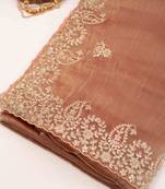 Golden embroidered tissue saree