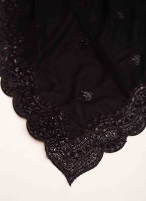 Balck georgette sequins embroidered saree 3