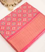 Pink patola art silk saree