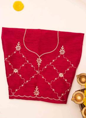Rani pink gota patti embroidered saree 5