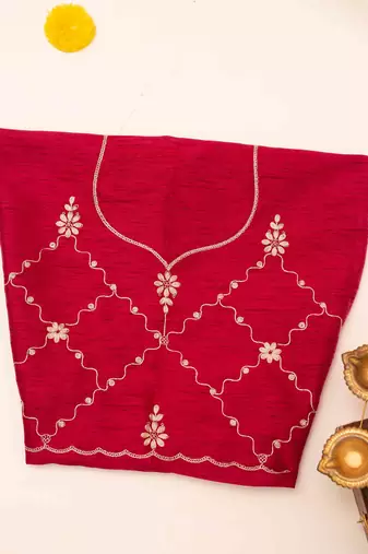 Rani pink gota patti embroidered saree