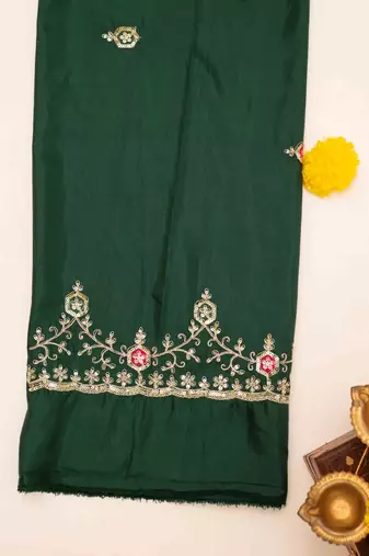 Sui dhaga yellow embroidered saree