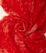 Ruby rose floral print chiffon saree