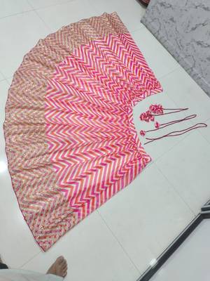 Red & Pink Digital Print with Sequin Codding Embroidered Georgette Semi Stitched Lehenga Choli 4