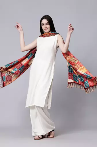 Trendmalls Women's Bandhej Chinon Silk Dupatta