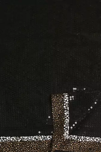 Black sequins embroidered saree set