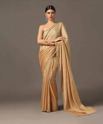 The classic shades of gold saree set 1