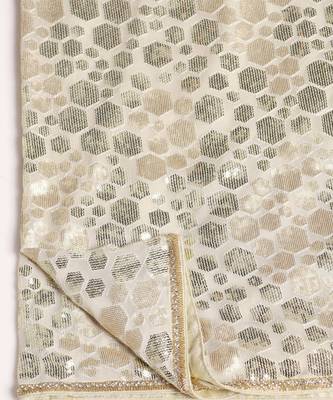Beige sequin embellished saree set 4