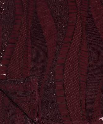 Maroon sequins embroidered saree set 3