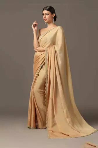 The classic shades of gold saree set
