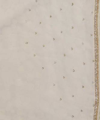 Beige sequin embellished saree set 5