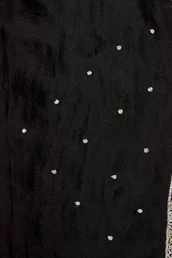 Black 'sona-chandi' sequin and zari saree set