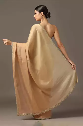 The classic shades of gold saree set