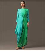 Turquiose green draped dress