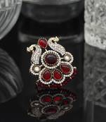 Maroon color american diamond finger ring